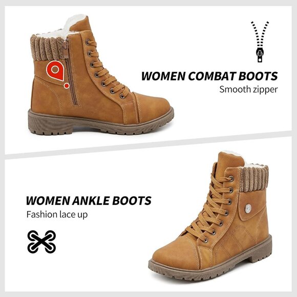 Waluzs ankle Boot womens Camel Polyurethane fleece interio and  Soft - Picture 2 of 6